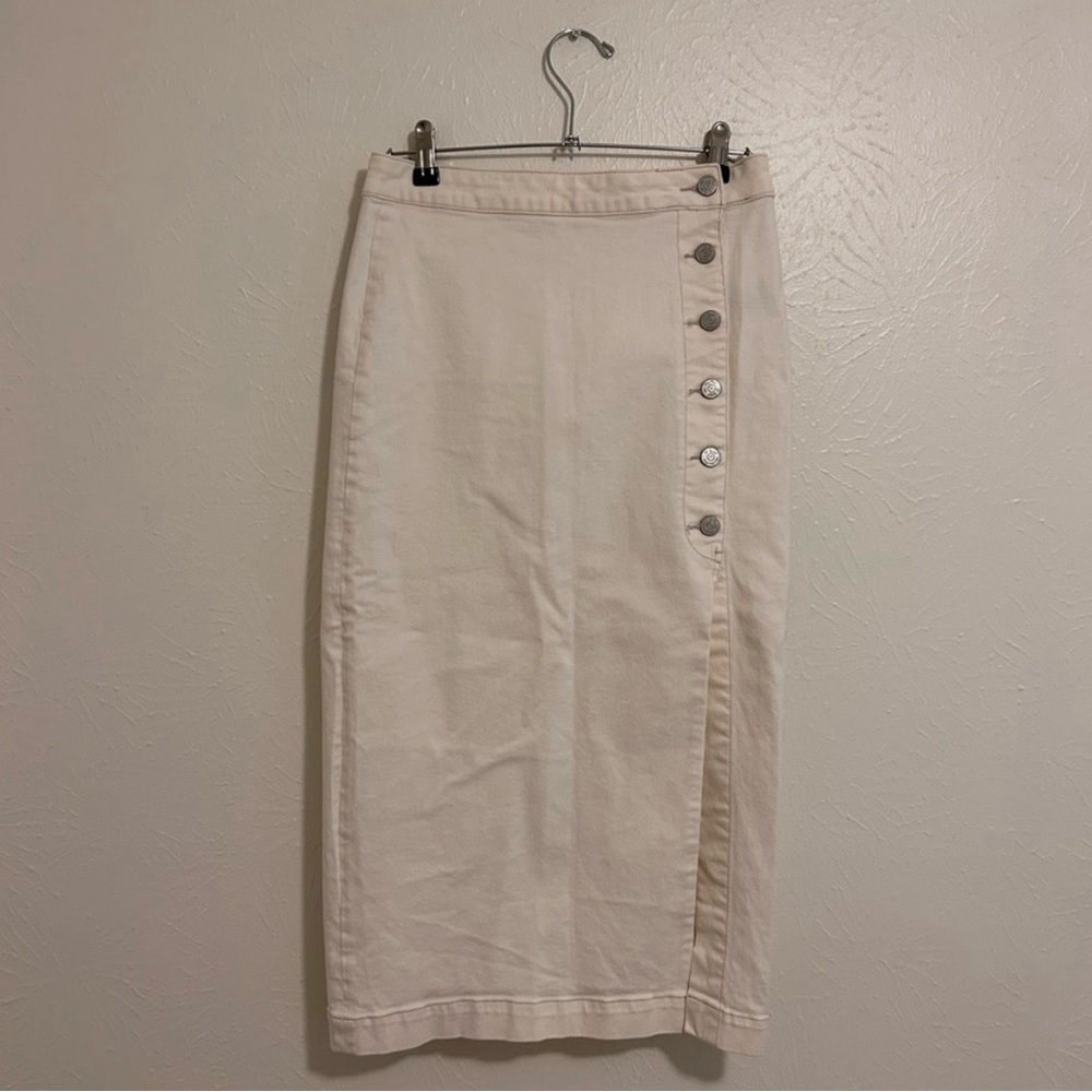 Free People Cream Button-Front Skirt
